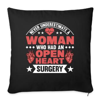 Transplantation cardiaque Chirurgie cardiaque Chirurgie cardiaque Chirurgie cardiaque Bypass - Housse de coussin décorative 45 x 45 cm - noir - Devant