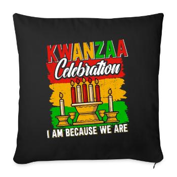 Kwanzaa Celebrate - Sofa pillowcase 17,3'' x 17,3'' (45 x 45 cm) - black - Front