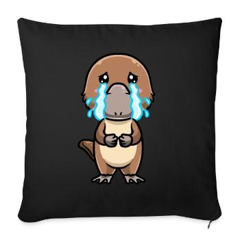 Kawaii Platypus Emoticon - Sofa pillowcase 17,3'' x 17,3'' (45 x 45 cm) - black - Front
