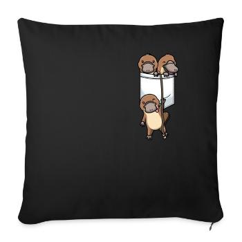 Ornithorynque dans un sac Ornithorynques - Housse de coussin décorative 45 x 45 cm - noir - Devant