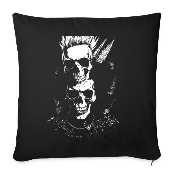Punkrock Fan Skull with Mohawk Crazy Antisocial P - Sofa pillowcase 17,3'' x 17,3'' (45 x 45 cm) - black - Front