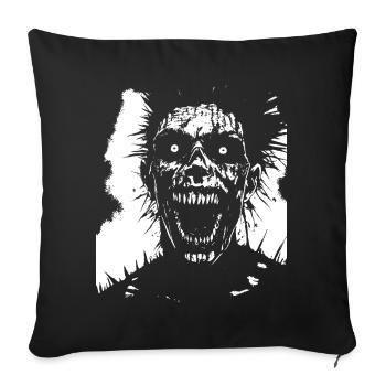 Punkrock Fan Skull mit Mohawk Crazy Antisocial P - Sofakissenbezug 45 x 45 cm - Schwarz - Vorne