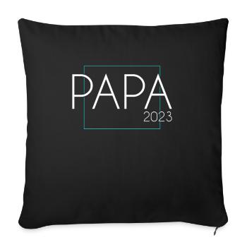 Papa 2023 - Housse de coussin décorative 45 x 45 cm - noir - Devant
