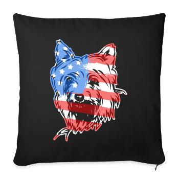 Silky Terrier Silky Terrier Flag - Sofa pillowcase 17,3'' x 17,3'' (45 x 45 cm) - black - Front