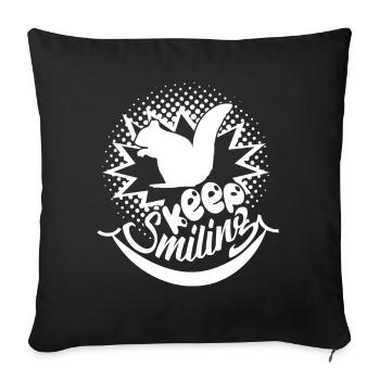 Squirrel Squirrel Keep Smiling - Sofa pillowcase 17,3'' x 17,3'' (45 x 45 cm) - black - Front