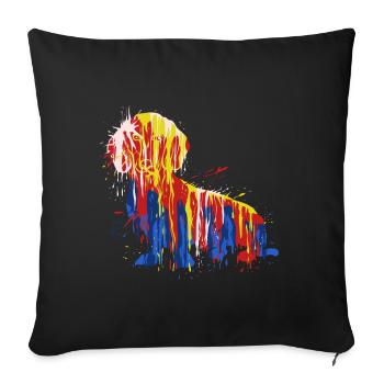 Dachshund Geschenk Dixie Wiener Doxie Dackel - Sofakissenbezug 45 x 45 cm - Schwarz - Vorne