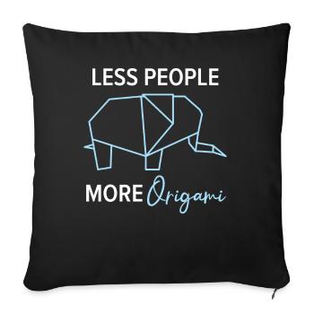 Moins de monde, plus de papier origami, ku japonais - Housse de coussin décorative 45 x 45 cm - noir - Devant