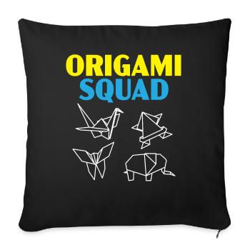 Origami Squad Papierkunst Origami Papier Japanisch - Sofakissenbezug 45 x 45 cm - Schwarz - Vorne