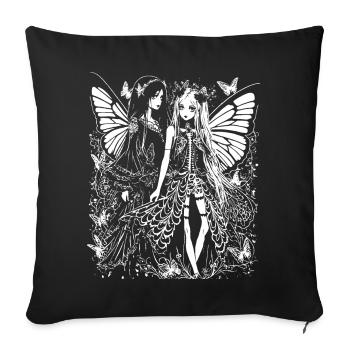 Horror Fan Skull with Mohawk Crazy Punkrocker Pun - Sofa pillowcase 17,3'' x 17,3'' (45 x 45 cm) - black - Front