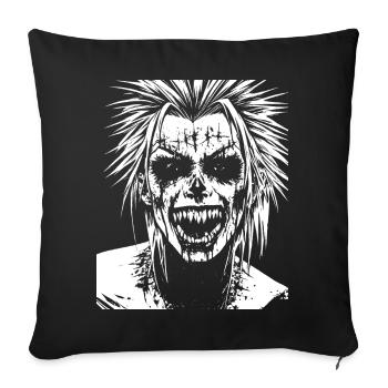 Punkrock Fan Skull with Mohawk Crazy Antisocial P - Sofa pillowcase 17,3'' x 17,3'' (45 x 45 cm) - black - Front