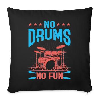 Drummers Drummers Drummers Drummers - Sofa pillowcase 17,3'' x 17,3'' (45 x 45 cm) - black - Front