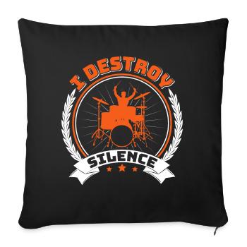 Drummers Drummers Drummers Drummers - Sofa pillowcase 17,3'' x 17,3'' (45 x 45 cm) - black - Front