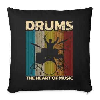 Drummers Drummers Drummers Drummers - Sofa pillowcase 17,3'' x 17,3'' (45 x 45 cm) - black - Front