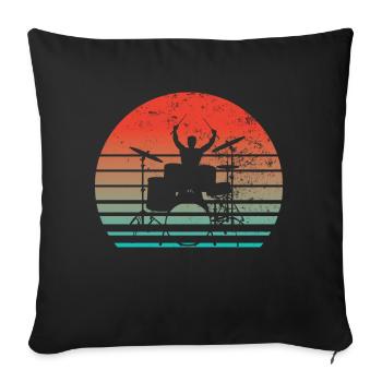 Drummers Drummers Drummers Drummers - Sofa pillowcase 17,3'' x 17,3'' (45 x 45 cm) - black - Front