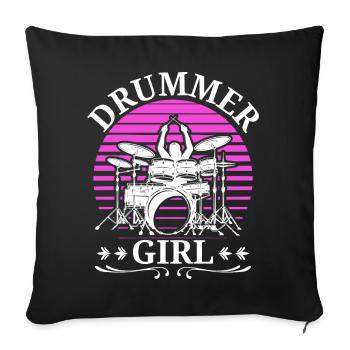 Drummers Drummers Drummers Drummers - Sofa pillowcase 17,3'' x 17,3'' (45 x 45 cm) - black - Front