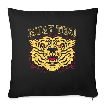 Muay Thai combattants arts martiaux arts martiaux arts martiaux - Housse de coussin décorative 45 x 45 cm - noir - Devant