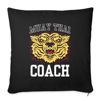 Muay Thai Trainer Arts Martiaux Combat de combattant - Housse de coussin décorative 45 x 45 cm - noir - Devant