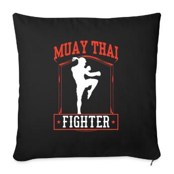 Muay Thai combattant arts martiaux arts martiaux combat - Housse de coussin décorative 45 x 45 cm - noir - Devant