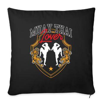 Muay Thai Liebhaber Kampfsport Kämpfer Kampf - Sofakissenbezug 45 x 45 cm - Schwarz - Vorne
