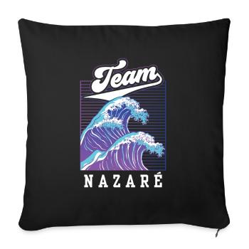 Team Nazaré Surfing Surfing Surfer Vagues - Housse de coussin décorative 45 x 45 cm - noir - Devant