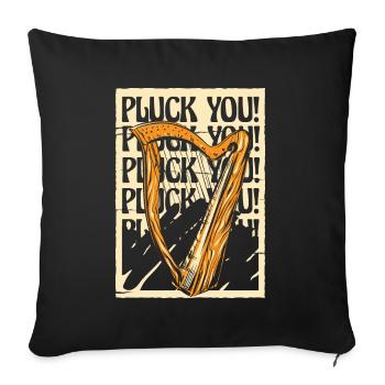 Pluck You Harp Concert Harpe Harpe Harpe Musique - Housse de coussin décorative 45 x 45 cm - noir - Devant