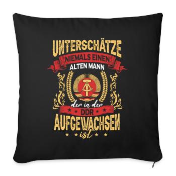 DDR Opa Osten Ostblock Männer Ostdeutschland - Sofakissenbezug 45 x 45 cm - Schwarz - Vorne