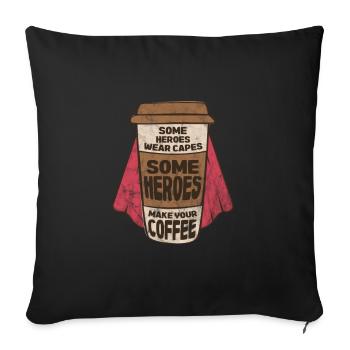 Coffee - Sofa pillowcase 17,3'' x 17,3'' (45 x 45 cm) - black - Front