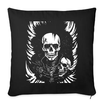 Punkrock Fan Skull mit Mohawk Crazy Antisocial P - Sofakissenbezug 45 x 45 cm - Schwarz - Vorne