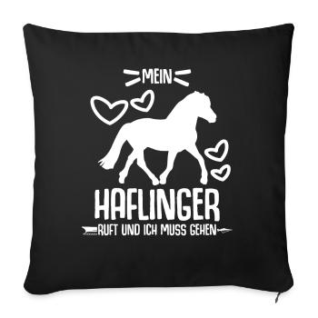 Mein Haflinger ruft - Sofakissenbezug 45 x 45 cm - Schwarz - Vorne