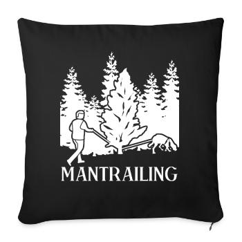 Mantrailing Mantrailer Dogs Forest Dog - Sofa pillowcase 17,3'' x 17,3'' (45 x 45 cm) - black - Front