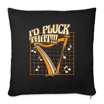 Je pincerais cette harpe de concert harpe harpe musicale harpe - Housse de coussin décorative 45 x 45 cm - noir - Devant