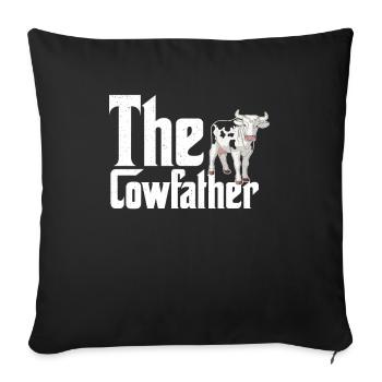 The Cowfather Farmer Farming Farm Animal Cow - Sofa pillowcase 17,3'' x 17,3'' (45 x 45 cm) - black - Front