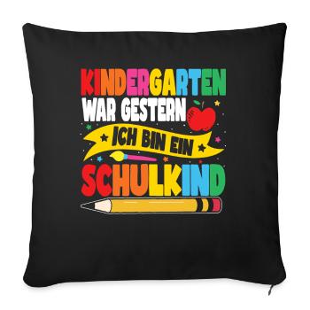 Ich bin ein Schulkind - Sofakissenbezug 45 x 45 cm - Schwarz - Vorne