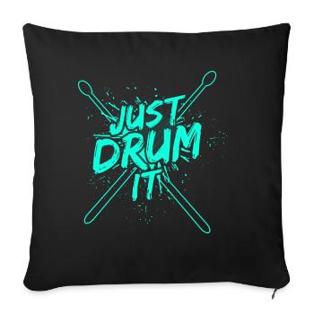 Drummers Drummers Drummers Drummers - Sofa pillowcase 17,3'' x 17,3'' (45 x 45 cm) - black - Front
