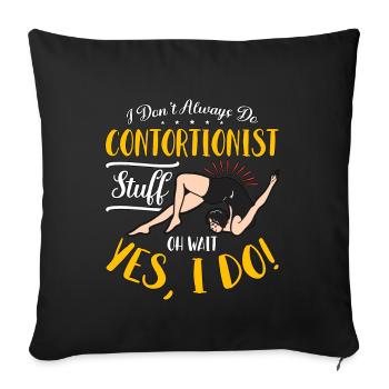 Contorsion Je ne fais pas toujours de salto arrière de cerceau aérien - Housse de coussin décorative 45 x 45 cm - noir - Devant