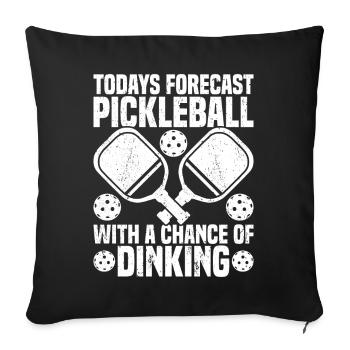 Pickleball - Sofa pillowcase 17,3'' x 17,3'' (45 x 45 cm) - black - Front