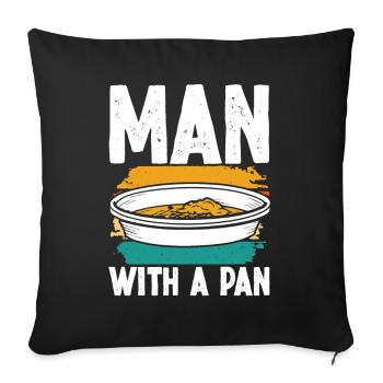 Man with a Pan - Sofa pillowcase 17,3'' x 17,3'' (45 x 45 cm) - black - Front