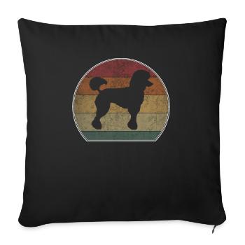 Retro Poodle Sunset - Sofa pillowcase 17,3'' x 17,3'' (45 x 45 cm) - black - Front