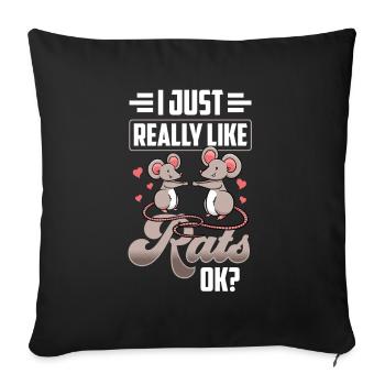 I just like rats very cute rat animal - Sofa pillowcase 17,3'' x 17,3'' (45 x 45 cm) - black - Front