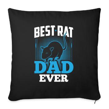 Meilleur Rat Dad Ever Rat Rat Daddy Rats - Housse de coussin décorative 45 x 45 cm - noir - Devant