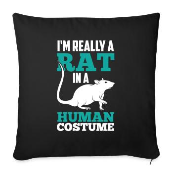 Je suis un rat en costume humain - Housse de coussin décorative 45 x 45 cm - noir - Devant