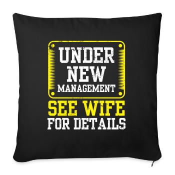 Under new management, see Wife Pension for details - Sofa pillowcase 17,3'' x 17,3'' (45 x 45 cm) - black - Front