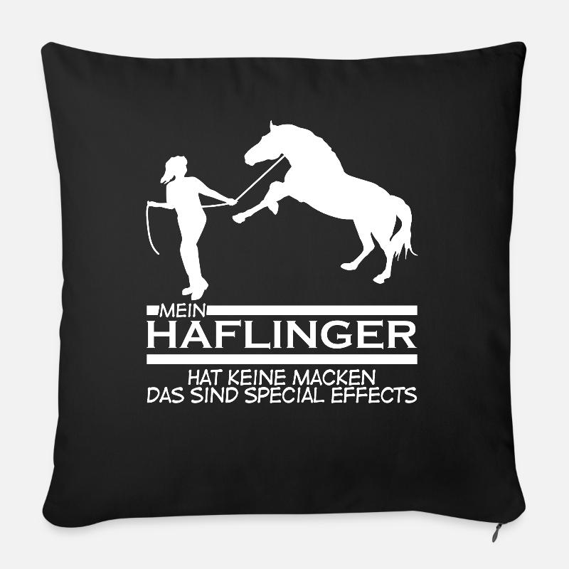 Haflinger Spruch Reiten Reiter Pferde - Sofakissenbezug 45 x 45 cm - Schwarz