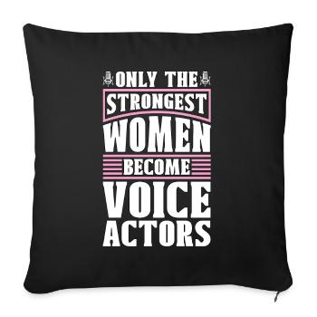 Voice Actor Only The Strongest Women Voice Art - Sofa pillowcase 17,3'' x 17,3'' (45 x 45 cm) - black - Front