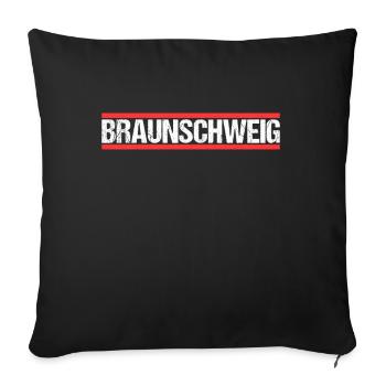 Braunschweigerin Braunschweiger Braunschweig - Sofakissenbezug 45 x 45 cm - Schwarz - Vorne