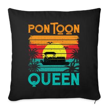 Rétro Vintage Style Pontoon Queen - Housse de coussin décorative 45 x 45 cm - noir - Devant