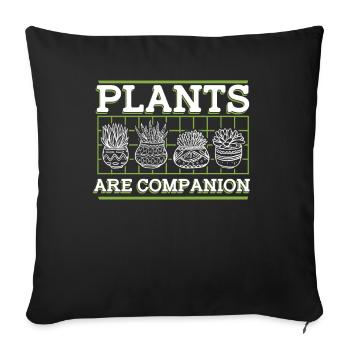 Plants Are Companion Allotment Garden Allotment Garden - Sofa pillowcase 17,3'' x 17,3'' (45 x 45 cm) - black - Front