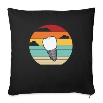 Retro Dentallabor Zahntechnischer Assistent - Sofakissenbezug 45 x 45 cm - Schwarz - Vorne
