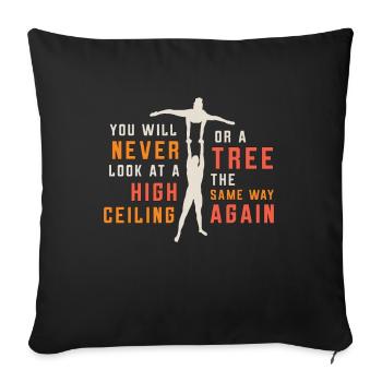 Contorsion que vous ne regarderez jamais cerceau aérien - Housse de coussin décorative 45 x 45 cm - noir - Devant