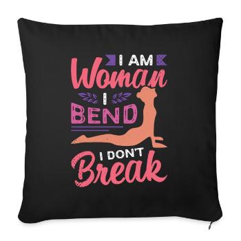 Contorsion Je suis femme Je plie Gymnastique Backflip - Housse de coussin décorative 45 x 45 cm - noir - Devant